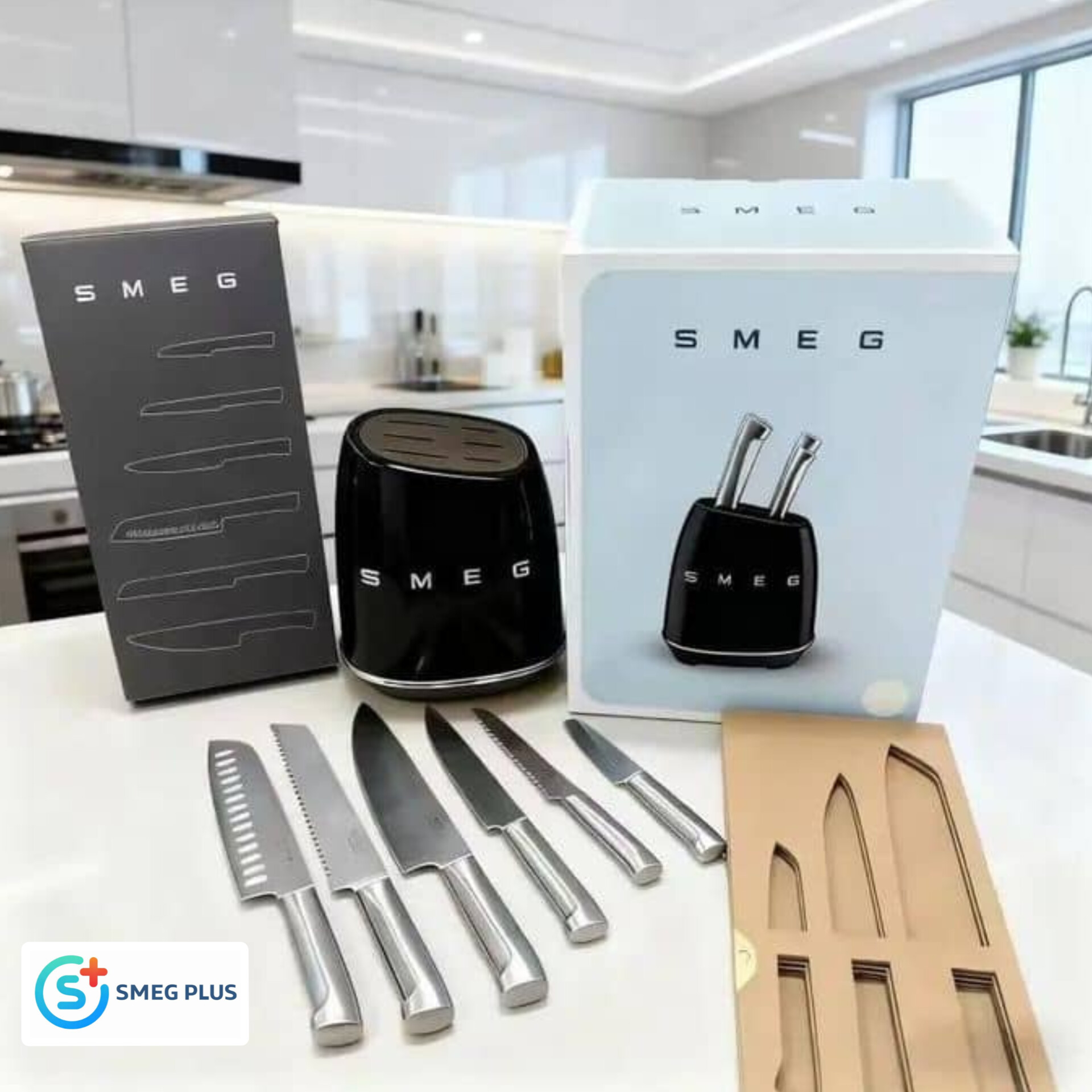 ست و سرویس چاقو ۷ پارچه اسمگ مدل SMEG KBSF۰۲